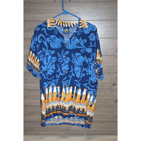 Corona Extra Hawaiian style Button Up Shirt Size Large - Picture 1 of 5